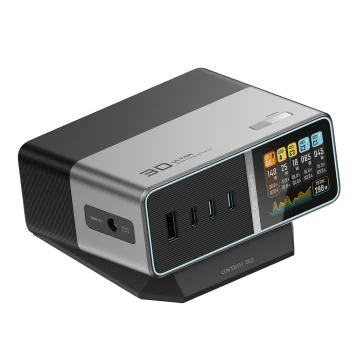 Įkrovimo stotelė Cuktech TA3005U 300W 5-in-1 su IPS ekranu, sidabrinė
