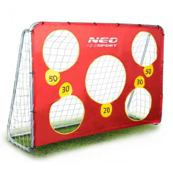 Neo-Sport didelis futbolo vartų rinkinys su taikinio brezentu, 215 x 153 x 76 cm