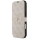 Guess Book 4G Metal Logo atverčiamasis dėklas iPhone 17 Pro Max, rožinis