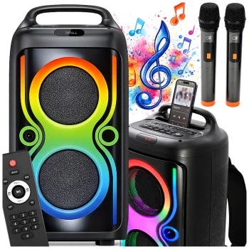 Belaidė Bluetooth kolonėlė 06401 su FM radiju ir karaoke, juoda