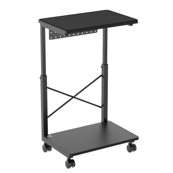 NanoRS RS430 kompiuterio vežimėlis su lentyna, 80kg, juodas