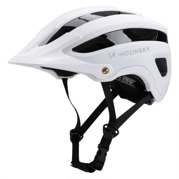 Wozinsky MTB dviratininko šalmas su nuimamu snapeliu, L (57-62 cm), juodas/baltas