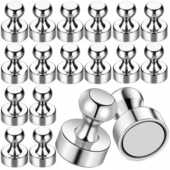 Neodymium Magnets for Fridge and Whiteboard, 16x12 mm, 16 pcs, Silver