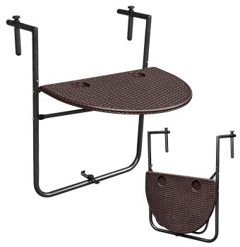 ModernHome Folding Hanging Balcony Table, Brown