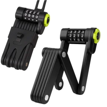 Trizand 25733 Folding Combination Bike Lock, Black