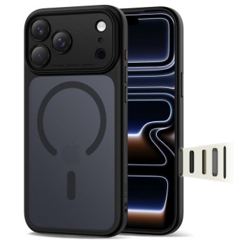 Dėklas iPhone 17 Pro Max Tech-Protect Magpeak MagSafe CC, juodas matinis