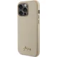 Guess dėklas iPhone 15 Pro Max telefonui Glitter Glossy Script, auksinis