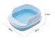 Open Cat Litter Box with Frame and Scoop, Blue (48 x 38 x 19 cm)