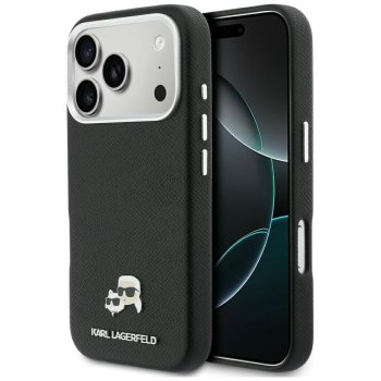 Karl Lagerfeld Karl & Choupette Saffiano MagSafe dėklas iPhone 17 Pro, juodas