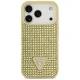 Guess Rhinestone Triangle Logo dėklas iPhone 17 Pro - auksinis