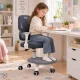 Vaikiška ergonomiška rašomojo stalo kėdė su pakoju, reguliuojama, pilka
