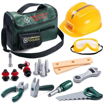 Bakalu KZ1055 Little Handyman žaislinių įrankių rinkinys su krepšiu ir šalmu