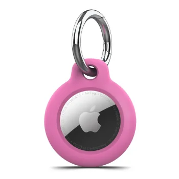 Apsauginis dėklas su karabinu Apple AirTag 1/2 Tech-Protect Rough, rožinis