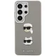 Karl Lagerfeld Saffiano Double Heads Metal dėklas Samsung Galaxy S26 Ultra, sidabrinis