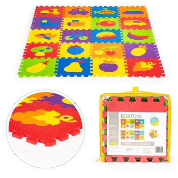 Ecotoys EVA putų edukacinis kilimėlis-dėlionė, 20 vnt., 148x119 cm