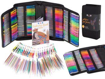 Colored Gel Pens Set in Case, 120 pcs + 120 Refills