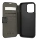 Guess 4G Big Metal Logo knygutės tipo dėklas iPhone 13 Pro Max, pilkas