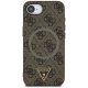 Guess 4G Ring Triangle Logo MagSafe dėklas iPhone 16e telefonui, rudas
