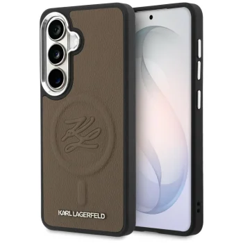 Karl Lagerfeld Embossed Ring Initial MagSafe Case for Samsung Galaxy S26+ - Brown