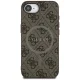 Guess 4G Ring Classic Logo MagSafe dėklas telefonui Apple iPhone 16e, rudas