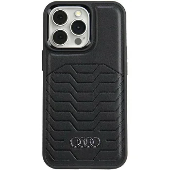 Audi dėklas iPhone 15 Pro telefonui su MagSafe, juodas