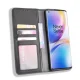 OnePlus 8 Pro Vintage Texture PU Leather Case Wallet Cover, Black
