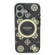 Guess dėklas iPhone 16 telefonui IML Peony On 4G Background MagSafe, juodas