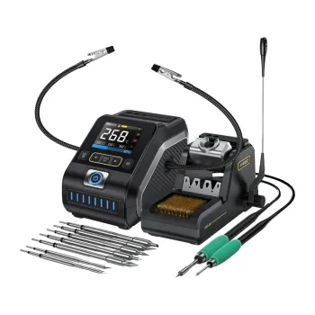 Litavimo stotelė FNIRSI DWS-200F 200W su 2.8" TFT ekranu