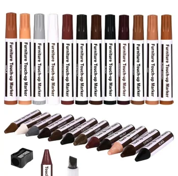Furniture and Wood Surface Repair Kit (Markers + Wax, 25 pcs)