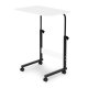 Mobile laptop table with wheels, height adjustable, ModernHome, white
