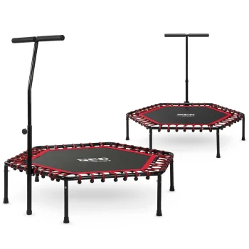 Neo-Sport Fitneso Batutas su Rankena, 127 cm, Šešiakampis, Raudonas