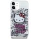 Dėklas Hello Kitty IML Kitty On Bricks Graffiti skirtas iPhone 15, baltas