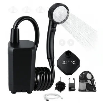 Portable Camping Shower Carruzzo Rechargeable Battery Pump for Outdoor Hiking Travel