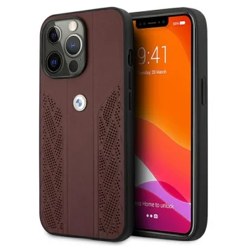 BMW dėklas iPhone 13 / 13 Pro modeliams Curve Perforate, raudonas