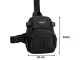 Vyriška per petį nešiojama rankinė crossbody su kišenėmis, juoda