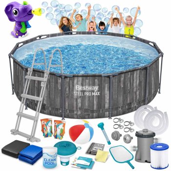 Bestway 5614X karkasinio baseino rinkinys 18-in-1 366x100 cm su burbulų mašina