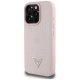 Guess Grained Hot Stamp Peony MagSafe dėklas iPhone 16 Pro, rožinis