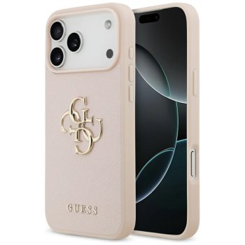 Guess Grained Big 4G & Classic Logo dėklas iPhone 17 Pro Max, rožinis