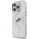Karl Lagerfeld dėklas iPhone 14 Pro telefonui IML Metal Karl & Choupette MagSafe, baltas