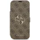 Guess Book 4G Metal Logo atverčiamasis dėklas iPhone 17 Pro Max, rudas