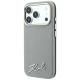 Karl Lagerfeld Saffiano Script Metal Logo MagSafe dėklas iPhone 17/18 Pro Max, smėlio