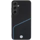 BMW Samsung Galaxy S24 dėklas Signature Leather Textured & Line MagSafe, juodas