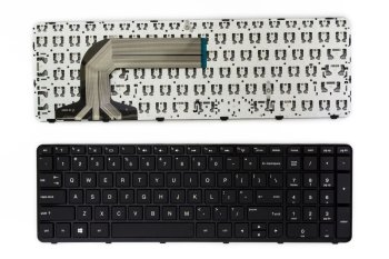 HP Pavilion 17-e nešiojamojo kompiuterio klaviatūra su rėmeliu, juoda