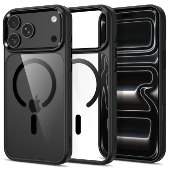 Dėklas Tech-Protect Magmat Magsafe CC skirtas iPhone 17 Pro / 18 Pro, skaidrus juodas