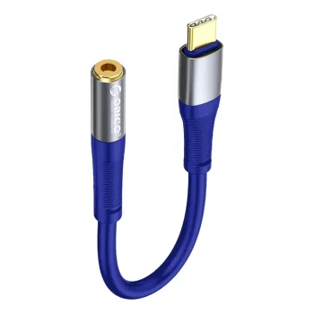 Garso laidas Orico AXC-02 USB-C į 3.5 mm lizdą 20 cm, mėlynas