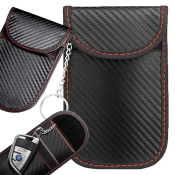 Automobilio raktelio dėklas su RFID signalo blokatoriumi, Juodas