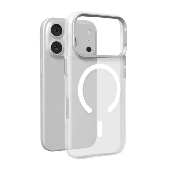 Puro Lightfeel dėklas iPhone 17 Pro telefonui su MagSafe, skaidrus/baltas