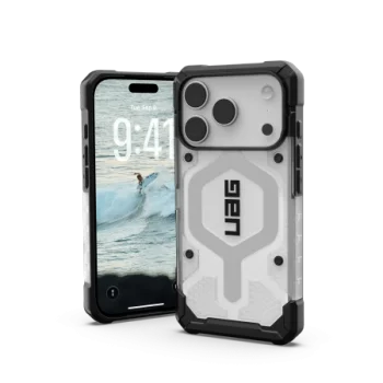 UAG Pathfinder Clear MagSafe Phone Case Cover iPhone 17 Pro - White and Gray