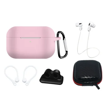 Silicone Case and Accessory Set for AirPods Pro 2 / AirPods Pro 1, Pink