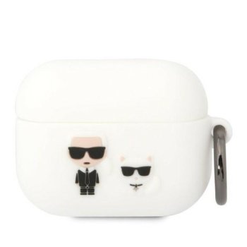 Karl Lagerfeld Silicone Karl & Choupette AirPods Pro dėklas, Baltas